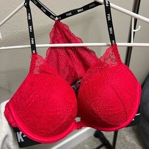 PINK Victoria's Secret Bold Red Lace Bra